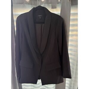 Torrid Black Shawl Collar Blazer Size 3 Women's two Button Jacket